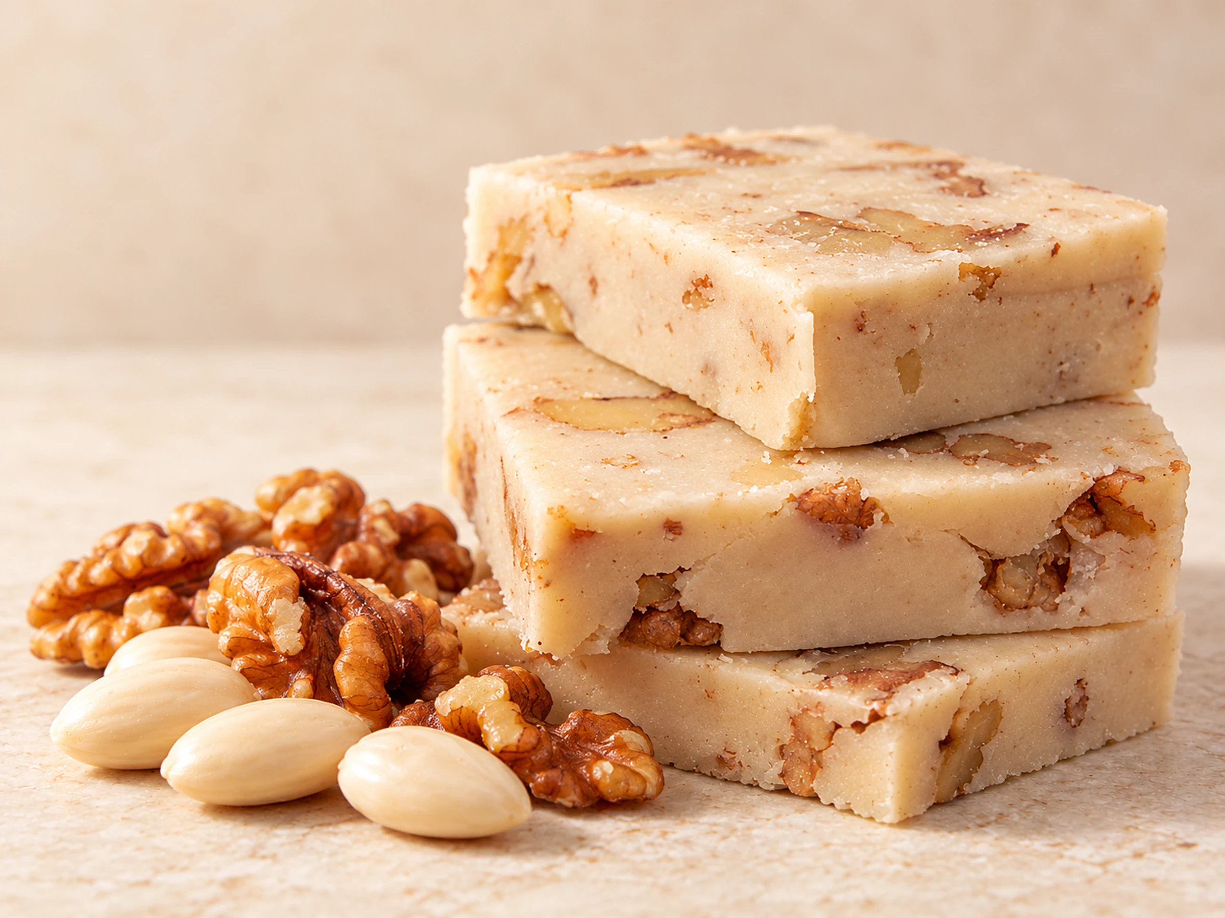 Turrón Artesanal de Mazapán Extra con Nueces Seleccionadas