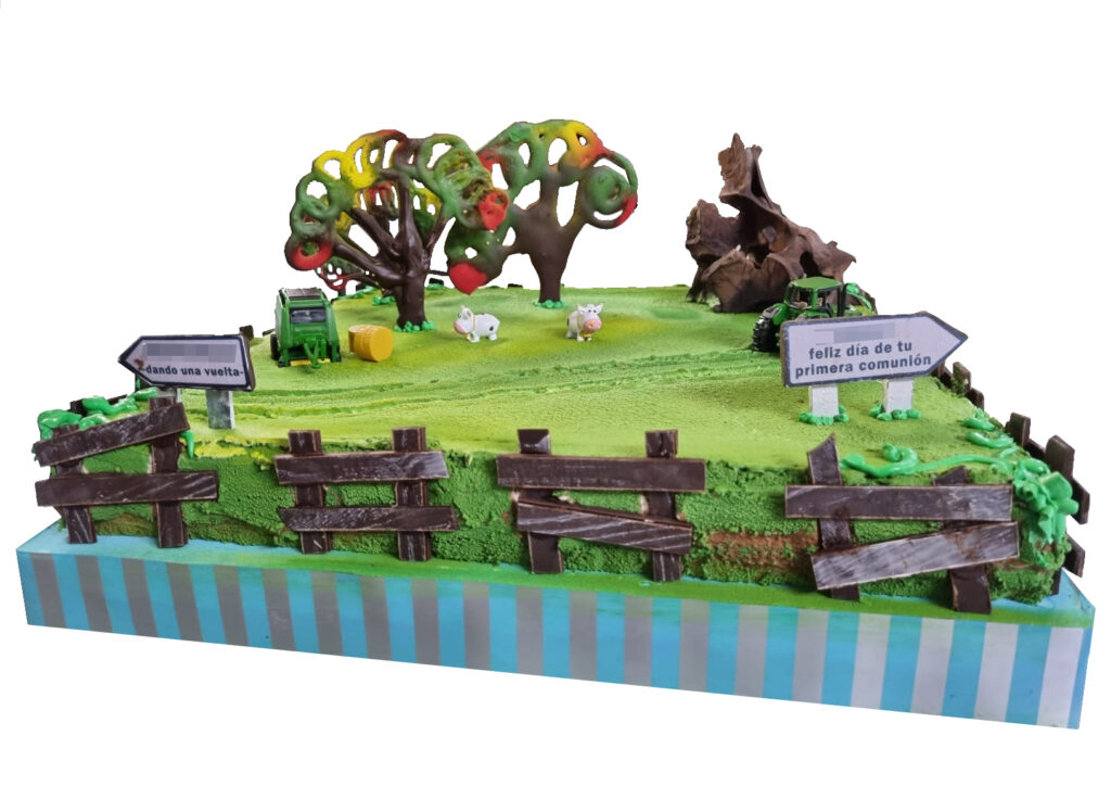 Tarta sencilla campo tractor
