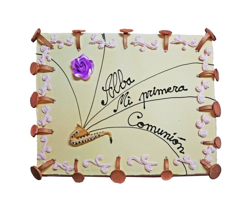 Tarta sencilla vainilla decoración