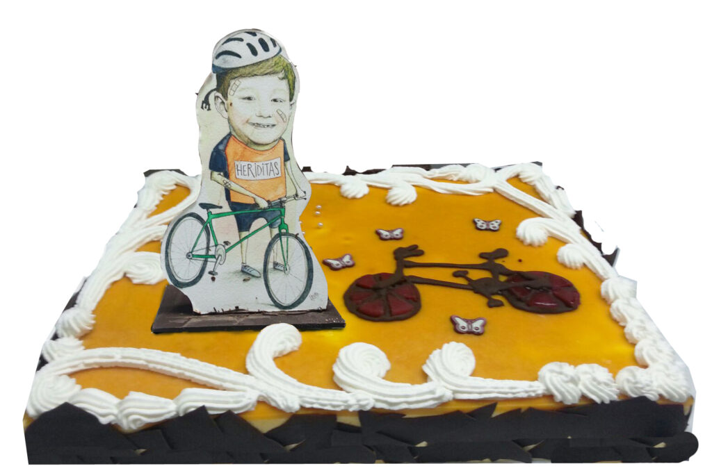 Tarta mango y yema decoracion