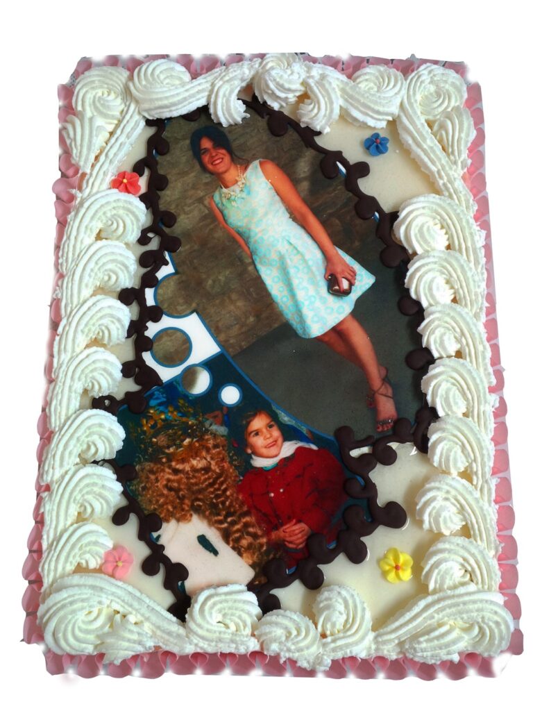 Tarta sencilla composición dos fotos